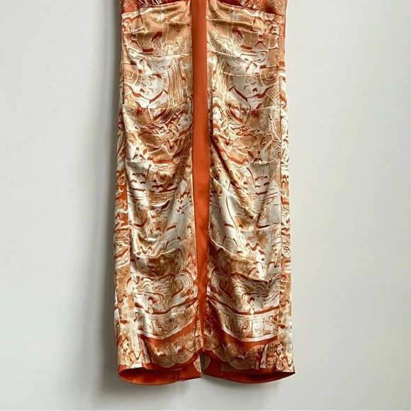 Nicole Miller Bodycon Ruched Dress Silk Baroque Vintage 90's Greek Goddess SZ 0 - Picture 6 of 16